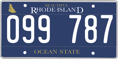 RI license plate 099787