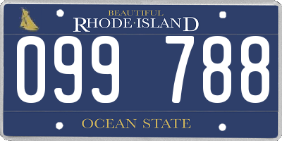 RI license plate 099788
