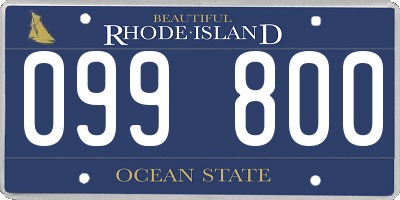 RI license plate 099800