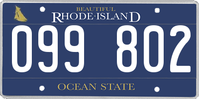 RI license plate 099802