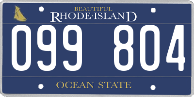 RI license plate 099804