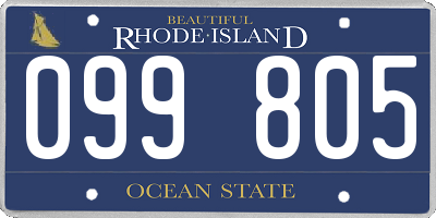 RI license plate 099805