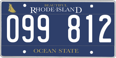 RI license plate 099812