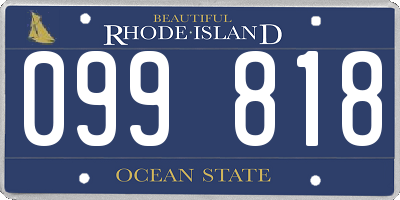 RI license plate 099818