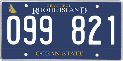 RI license plate 099821