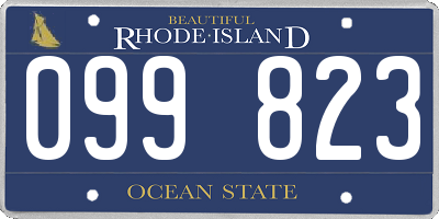 RI license plate 099823
