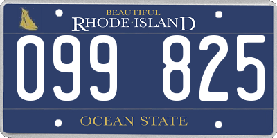RI license plate 099825