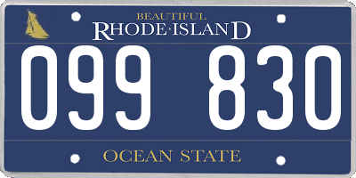 RI license plate 099830