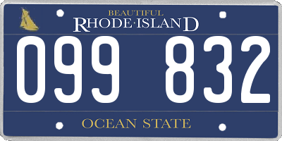 RI license plate 099832