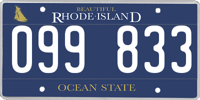 RI license plate 099833