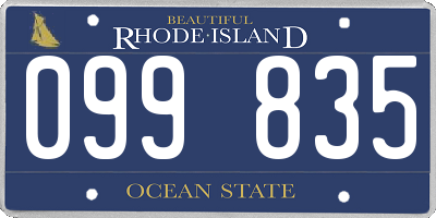 RI license plate 099835
