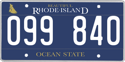RI license plate 099840