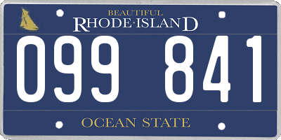 RI license plate 099841