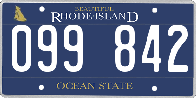 RI license plate 099842
