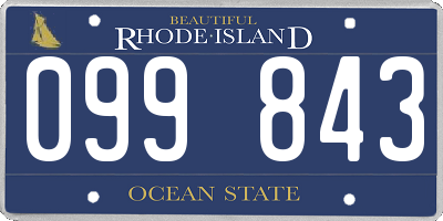 RI license plate 099843