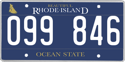 RI license plate 099846