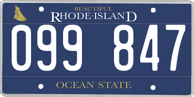 RI license plate 099847
