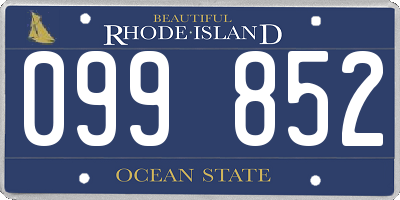 RI license plate 099852