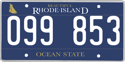 RI license plate 099853
