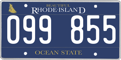RI license plate 099855