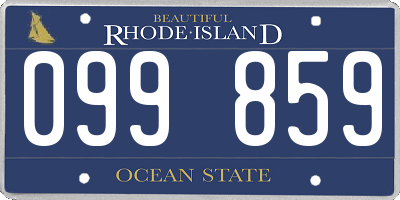 RI license plate 099859