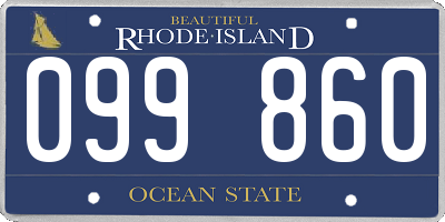 RI license plate 099860