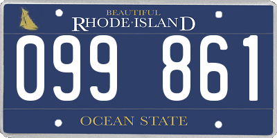 RI license plate 099861