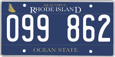 RI license plate 099862