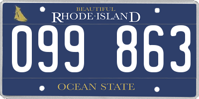 RI license plate 099863