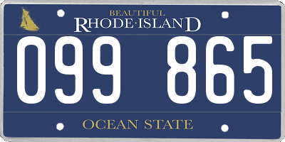 RI license plate 099865