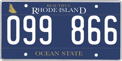 RI license plate 099866