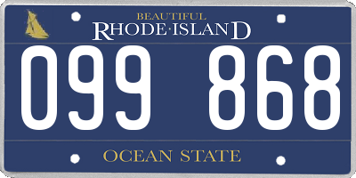 RI license plate 099868
