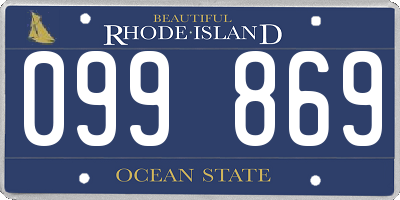 RI license plate 099869