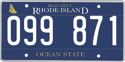 RI license plate 099871