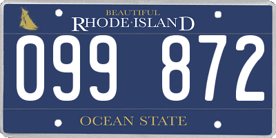 RI license plate 099872