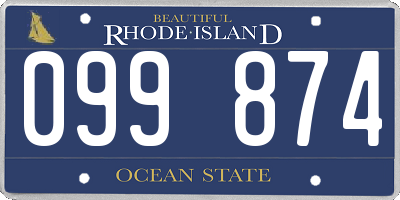 RI license plate 099874