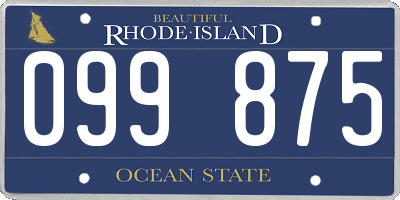 RI license plate 099875