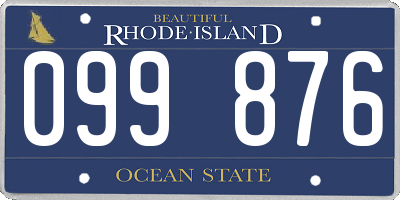 RI license plate 099876