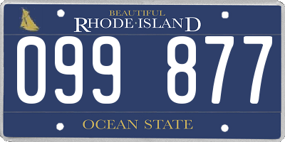RI license plate 099877