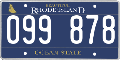 RI license plate 099878