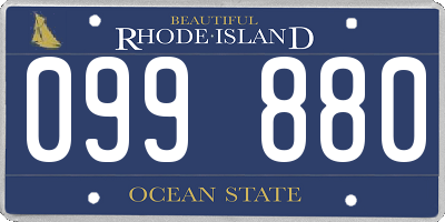 RI license plate 099880