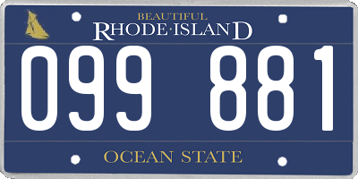 RI license plate 099881