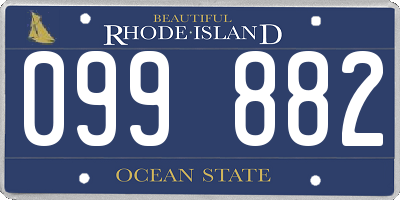 RI license plate 099882