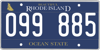 RI license plate 099885