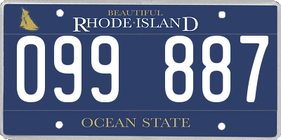 RI license plate 099887