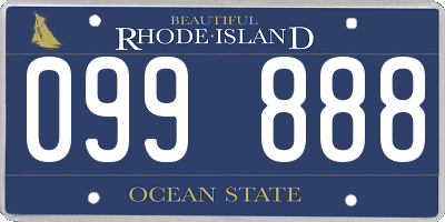 RI license plate 099888