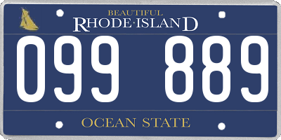 RI license plate 099889