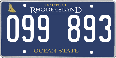 RI license plate 099893