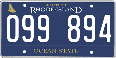 RI license plate 099894