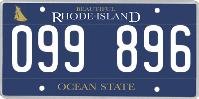 RI license plate 099896